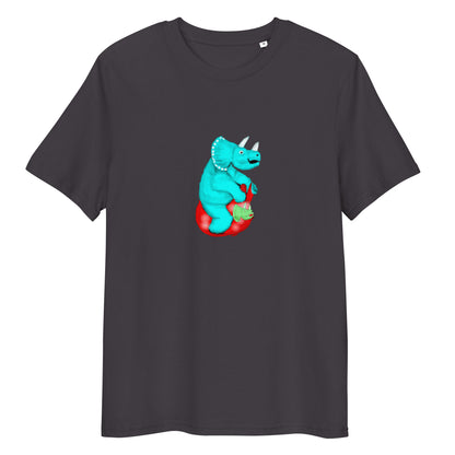 Dinosaur Space Hopper | 100% Organic Cotton T Shirt in dark grey