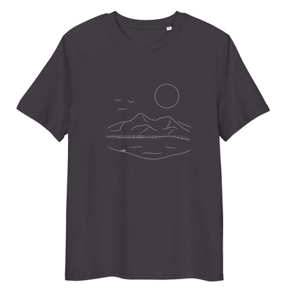 White Mountain Serenity | 100% Organic Cotton T Shirt in dark grey