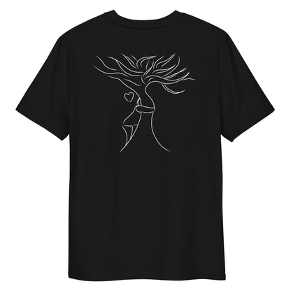 Sustainable Embrace White Tree | 100% Organic Cotton T Shirt in black back