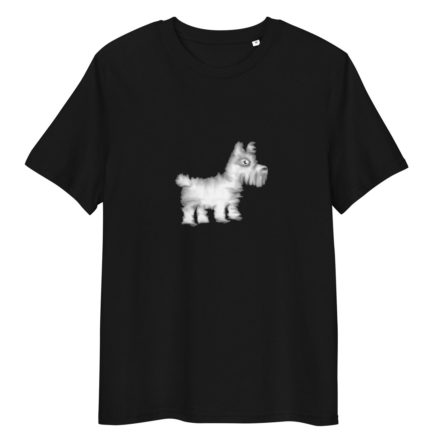 Dog White | 100% Organic Cotton T Shirt in black