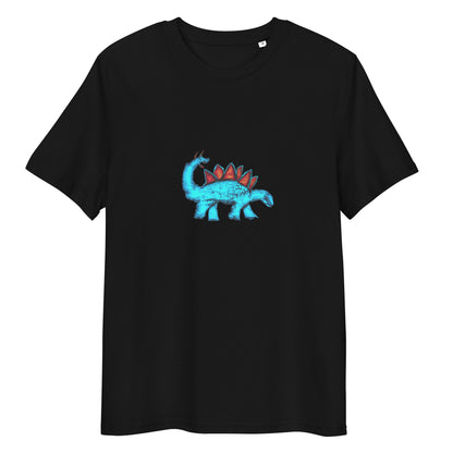 Dinosaur Stegosaurus | 100% Organic Cotton T Shirt in black
