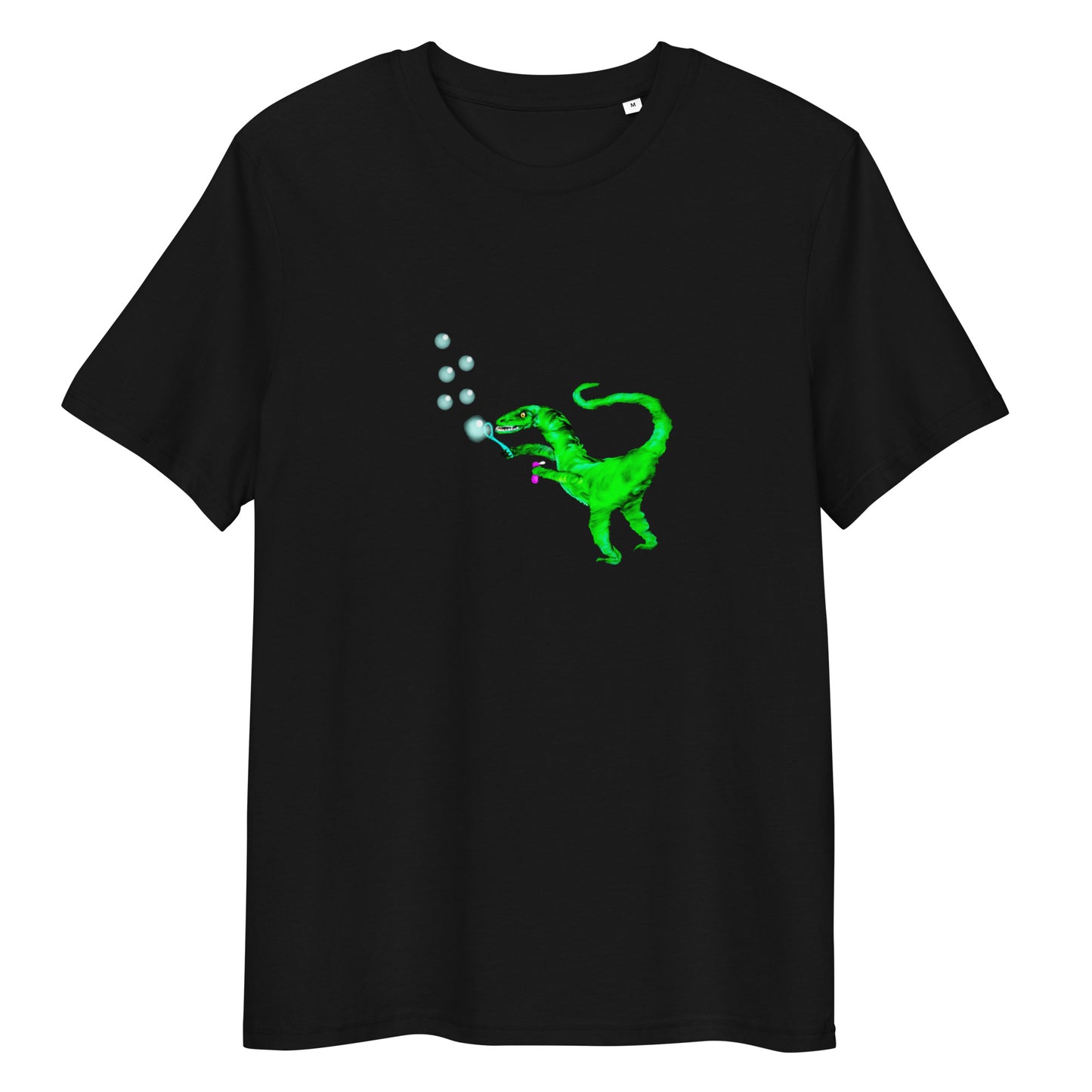 Dinosaur Velociraptor | Organic Cotton T Shirt in black