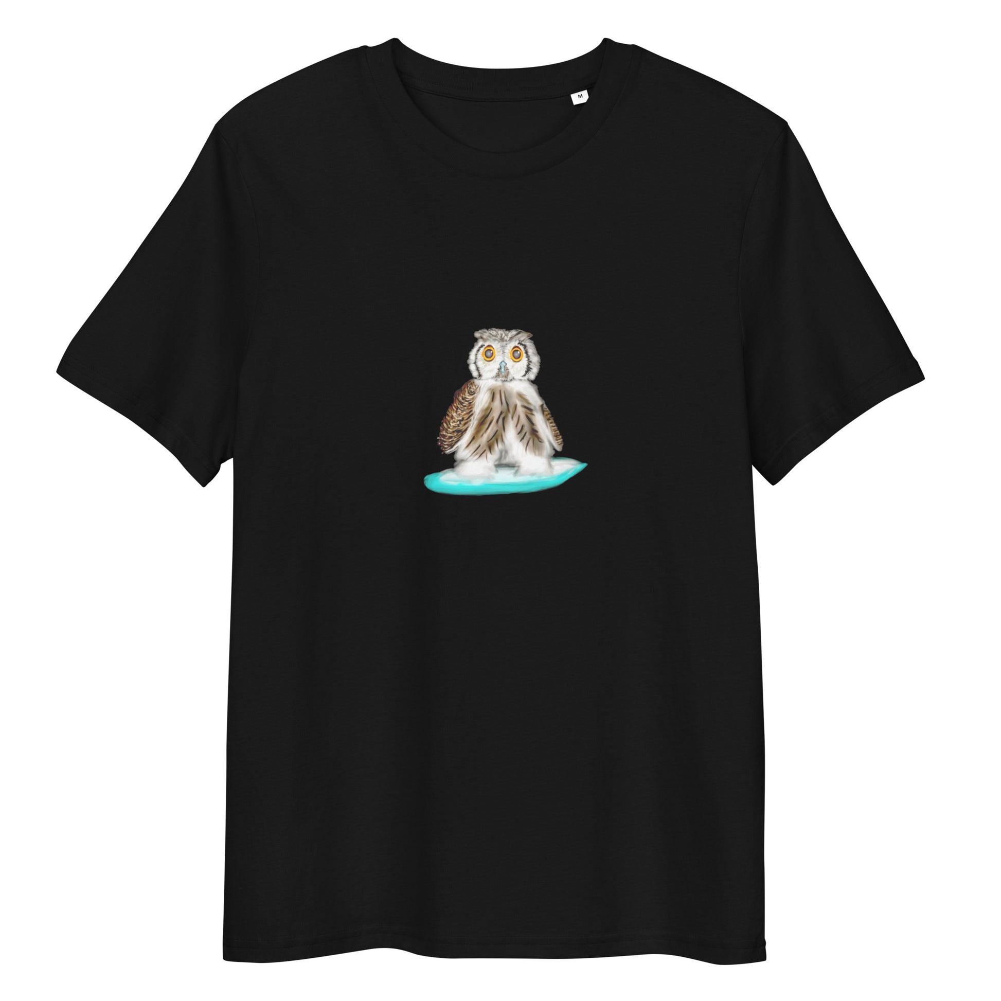 Owl Surfing | 100% Organic Cotton T Shirt in black
