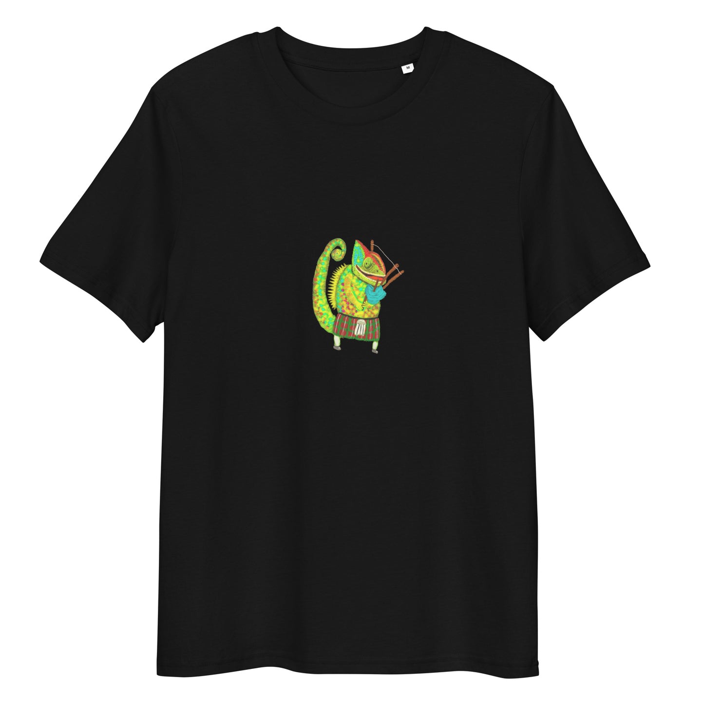 Bagpiper Chameleon | 100% Organic Cotton T Shirt in black