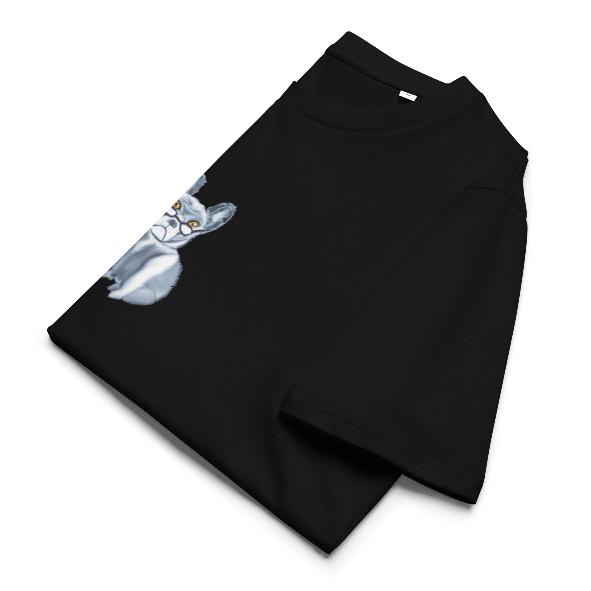 Dog Philosopher | 100% Organic Cotton T Shirt in black folded