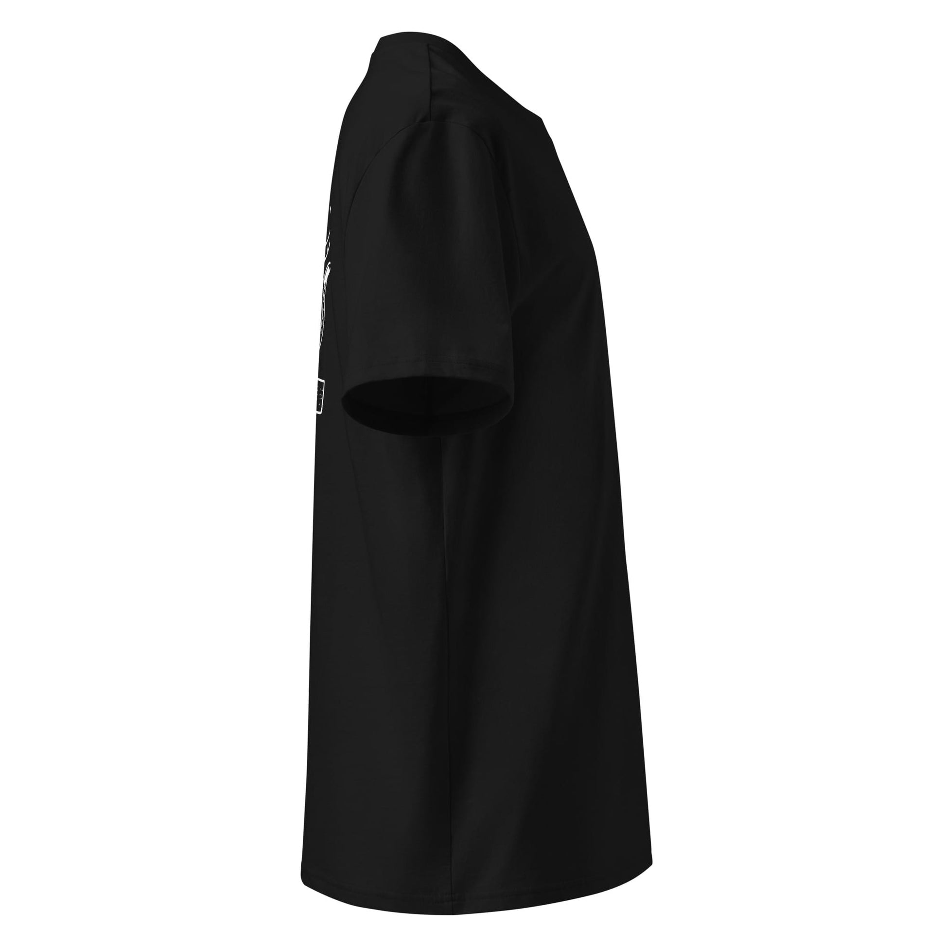 White Octopus Office Worker | 100% Organic Cotton T Shirt in black side