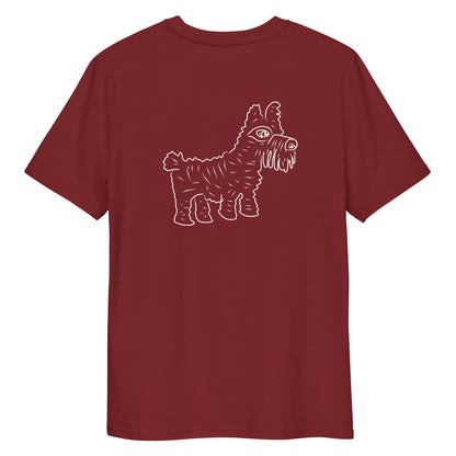 Dog | 100% Organic Cotton T Shirt in burgundy back