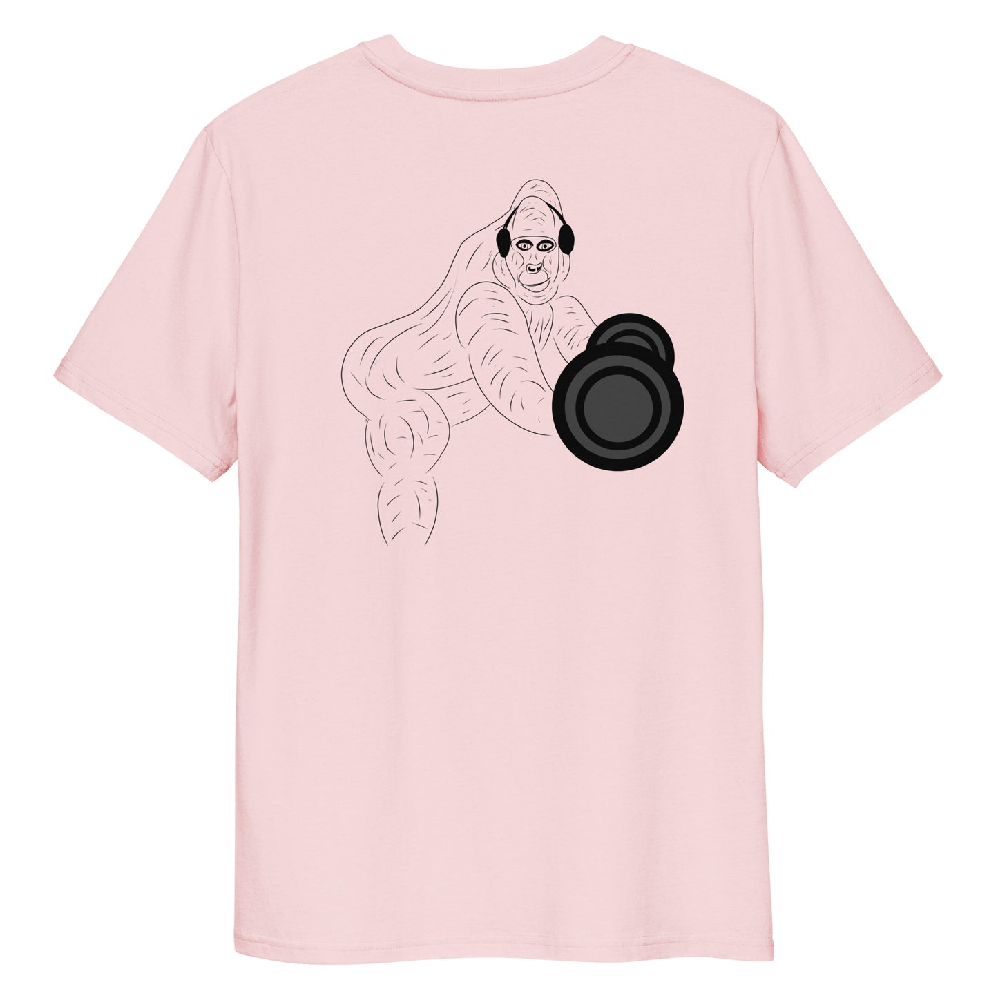 Gorilla Gym | 100% Organic Cotton T Shirt in pink back