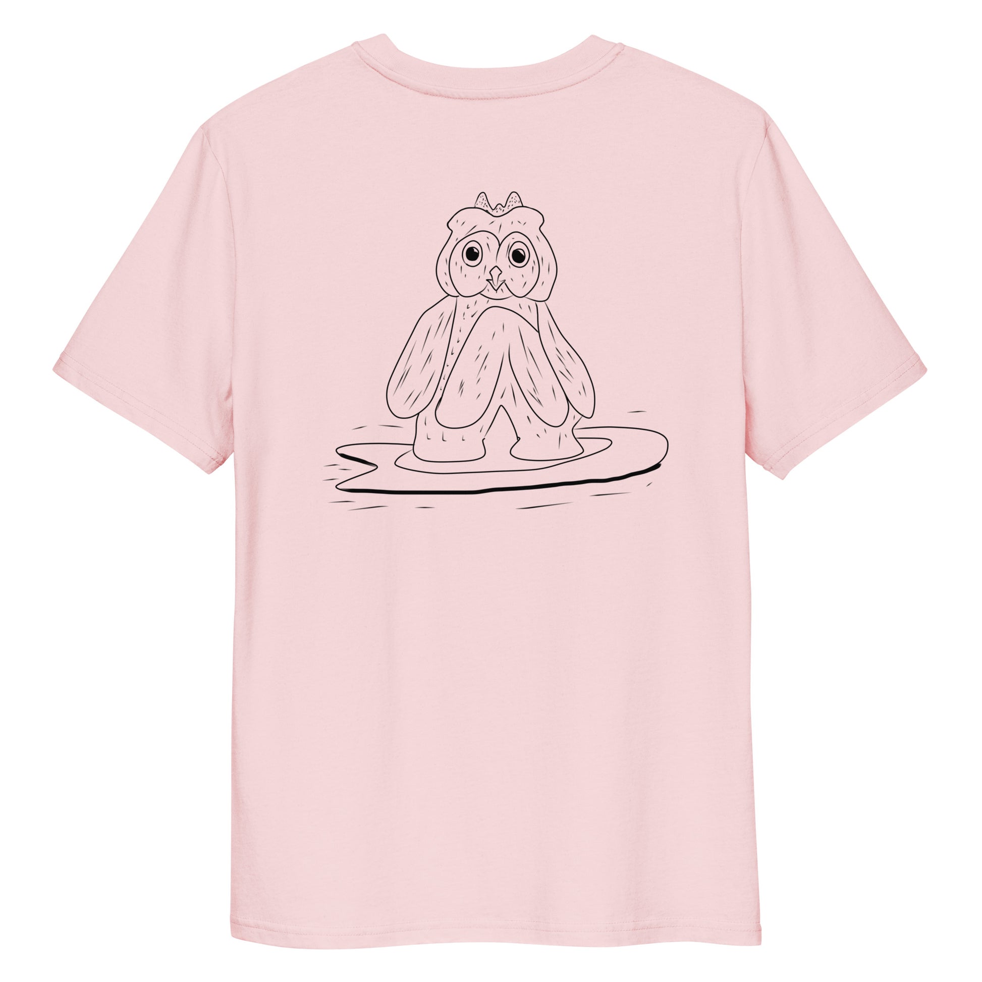 Surfing Owl | 100% Organic Cotton T Shirt in pink back