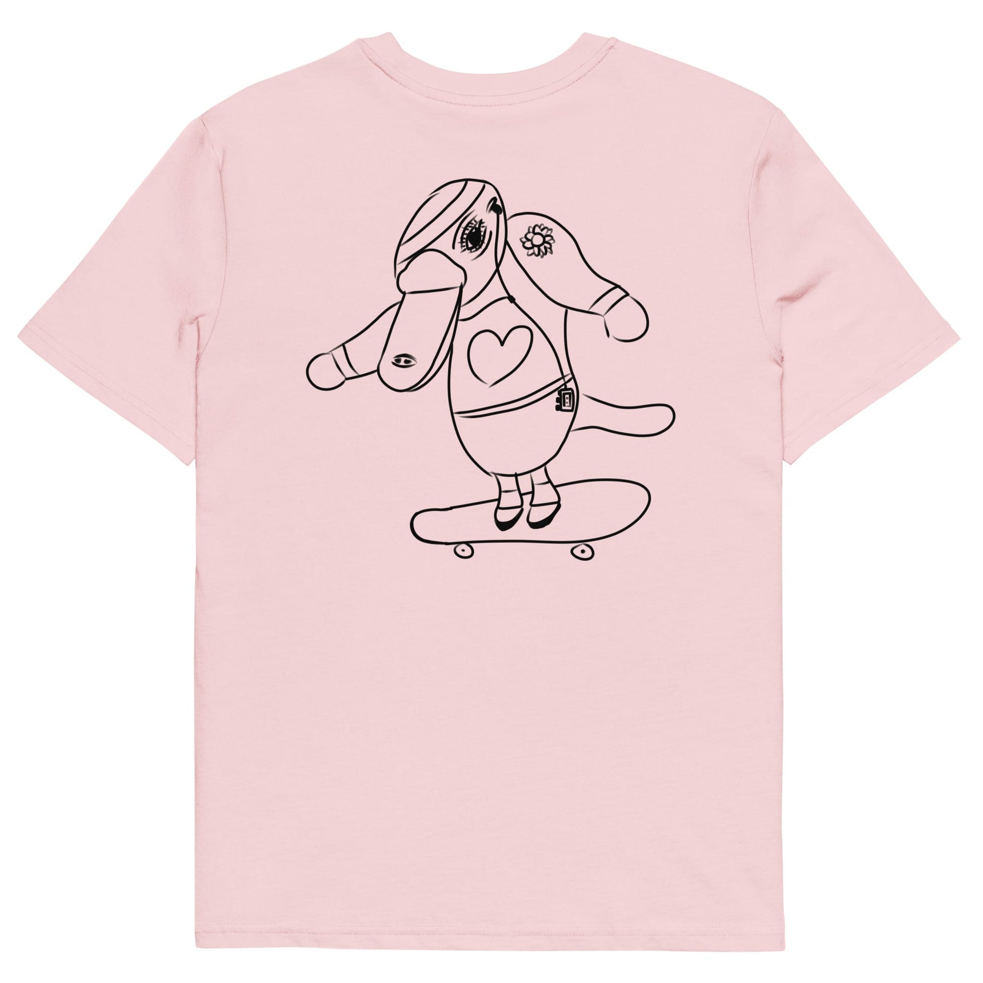 Platypus Skateboarder | 100% Organic Cotton T Shirt in pink back