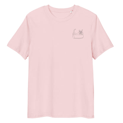 Cat Black | 100% Organic Cotton T Shirt in pink
