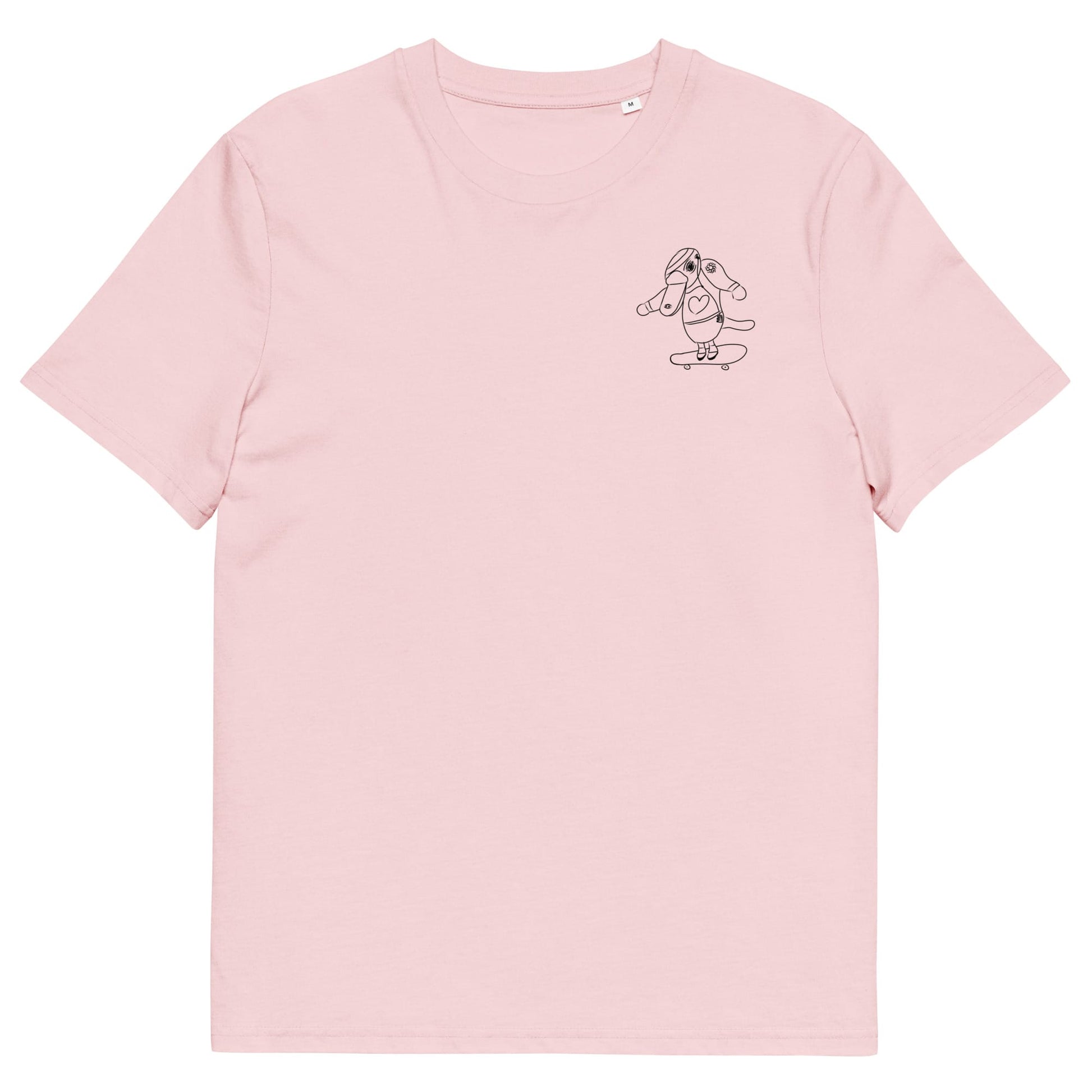 Platypus Skateboarder | 100% Organic Cotton T Shirt in pink front