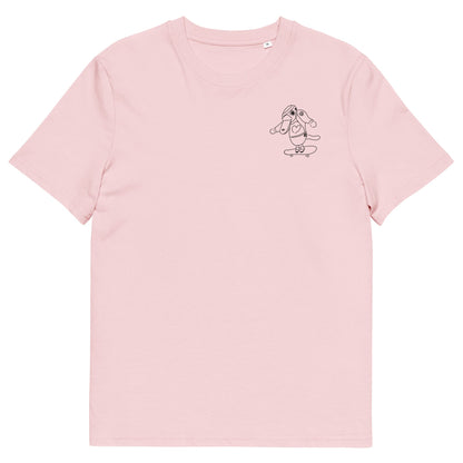 Platypus Skateboarder | 100% Organic Cotton T Shirt in pink front