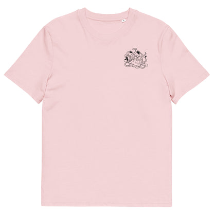 Octopus Office Worker | 100% Organic Cotton T Shirt in pink front