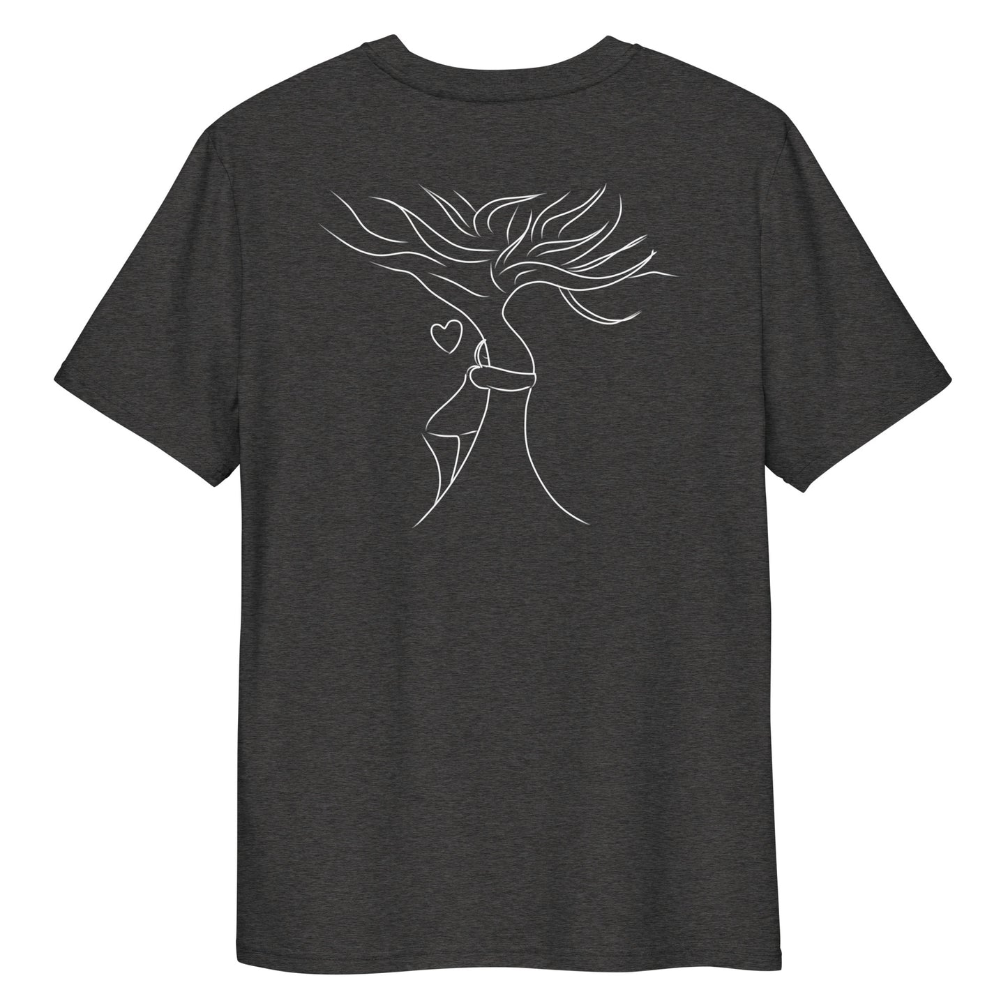 Sustainable Embrace White Tree | 100% Organic Cotton T Shirt in dark heather back