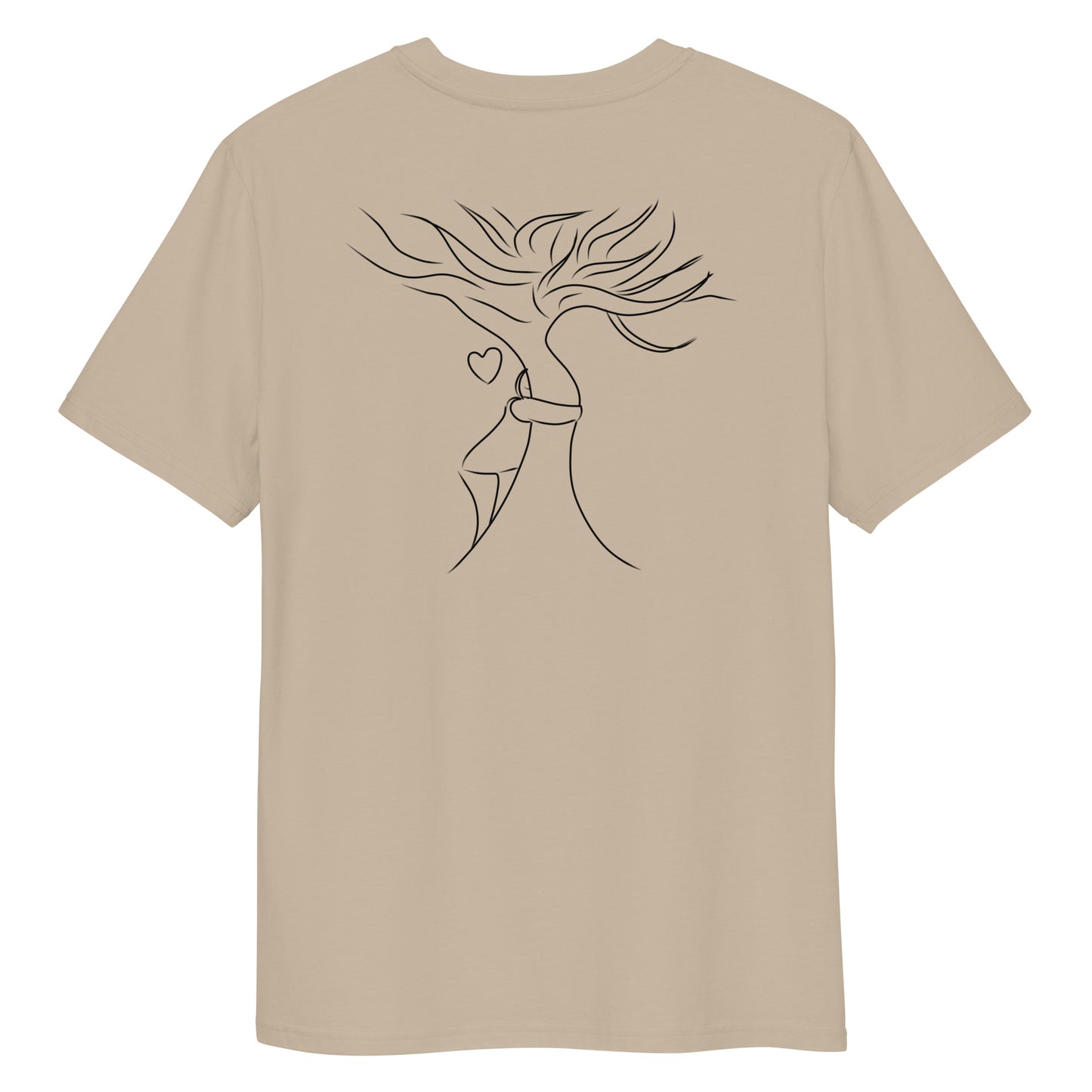 Sustainable Embrace Tree | 100% Organic Cotton T Shirt in desert dust back