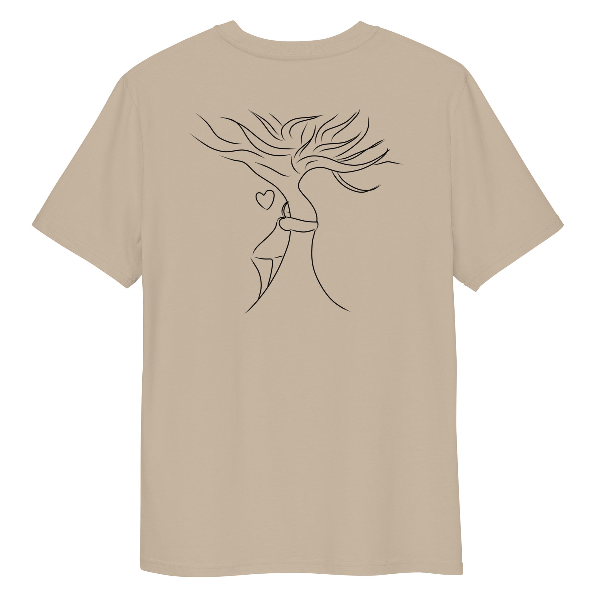 Sustainable Embrace Tree | 100% Organic Cotton T Shirt in desert dust back