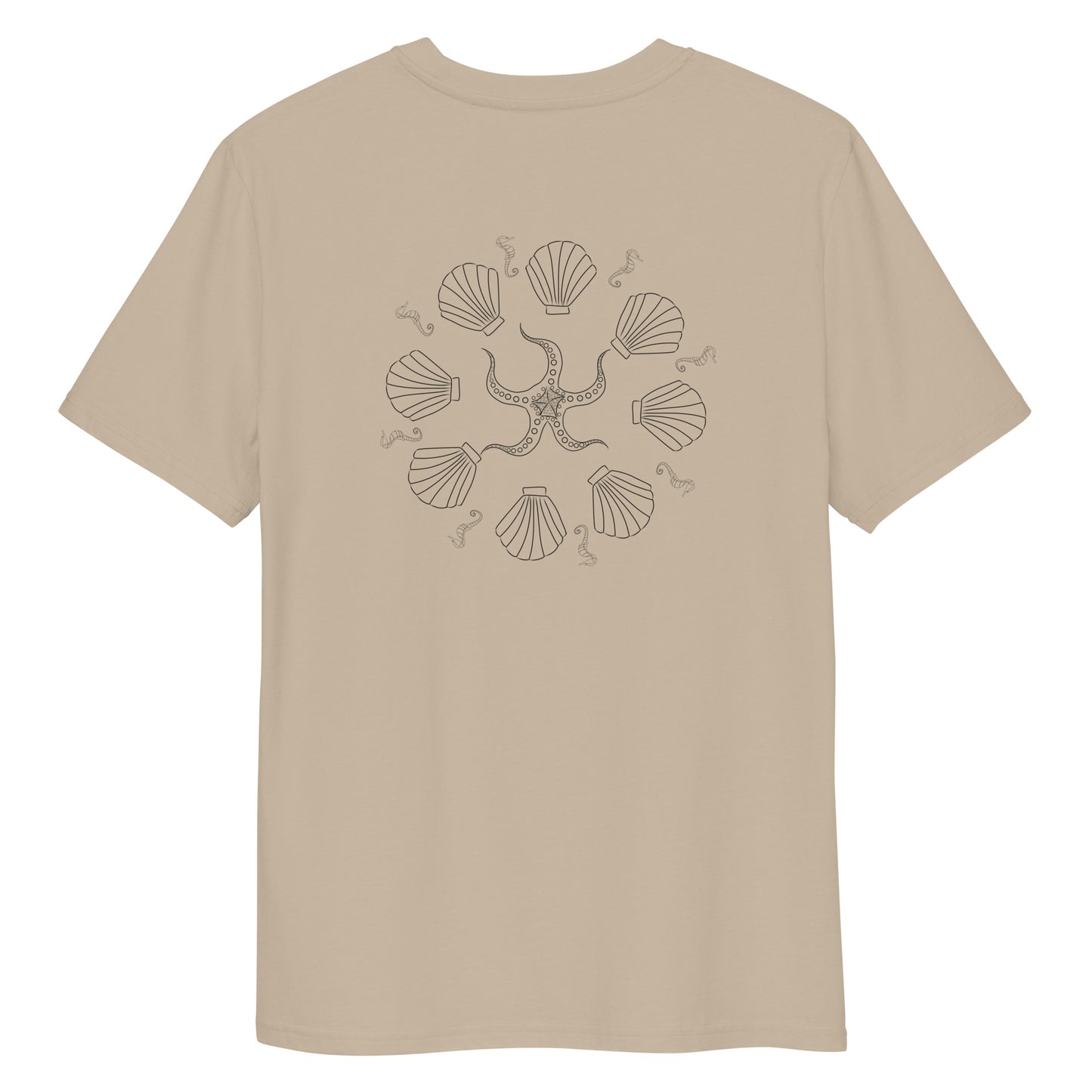 Ocean Symphony | 100% Organic Cotton T Shirt in desert dust back
