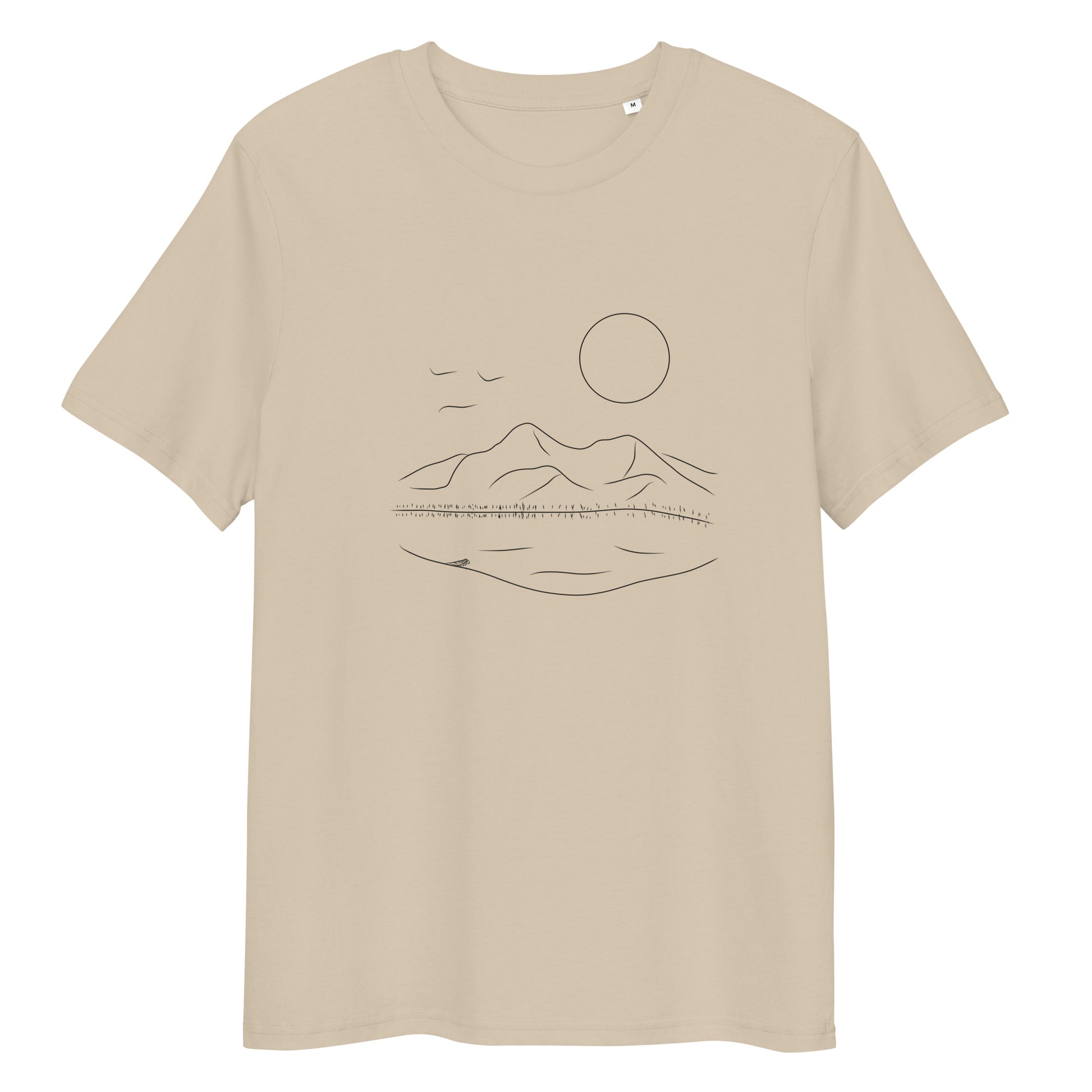 Mountain Serenity | 100% Organic Cotton T Shirt in desert dust