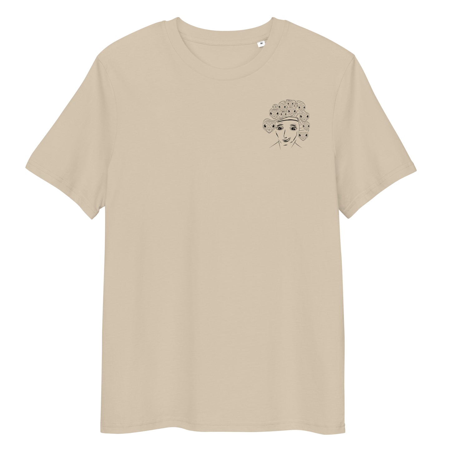 Medusa | 100% Organic Cotton T Shirt front in dessert dust