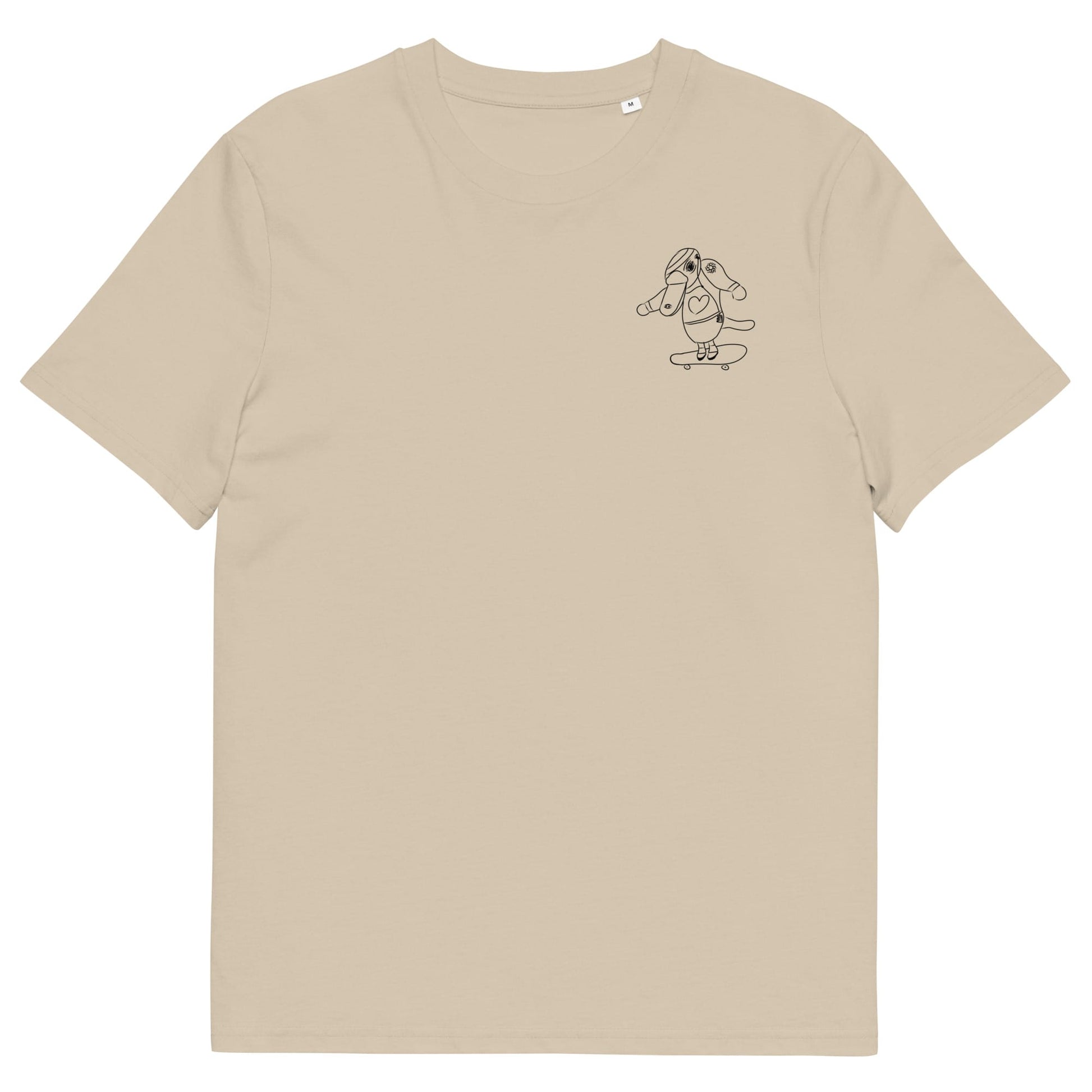 Platypus Skateboarder | 100% Organic Cotton T Shirt in dessert dust front