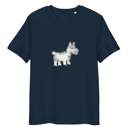 Dog White | 100% Organic Cotton T Shirt in navy