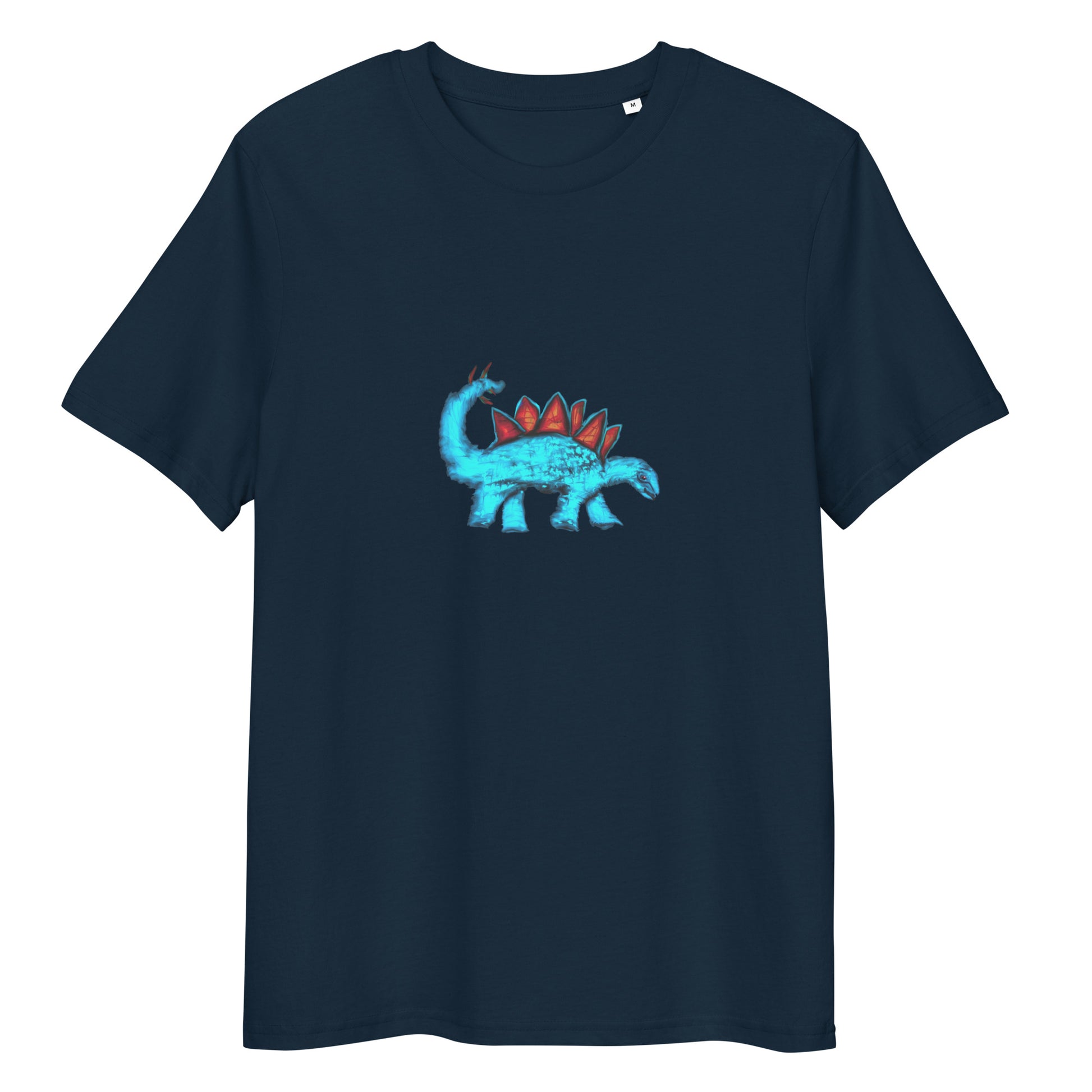 Dinosaur Stegosaurus | 100% Organic Cotton T Shirt in navy