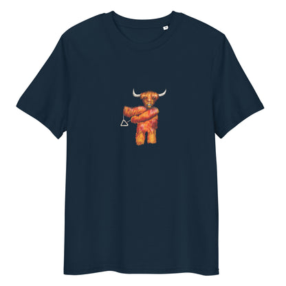 Cow | 100% Organic Cotton T Shirt in navy