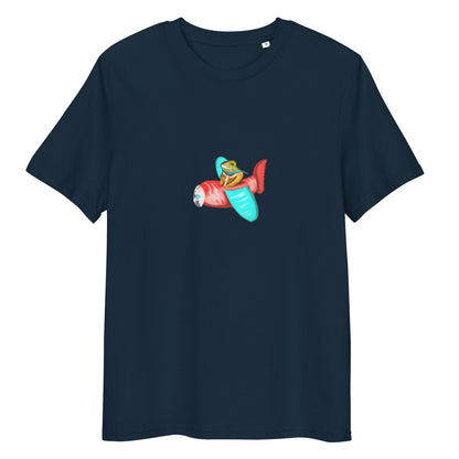 Flying Lizard | 100% Organic Cotton T Shirt in navy