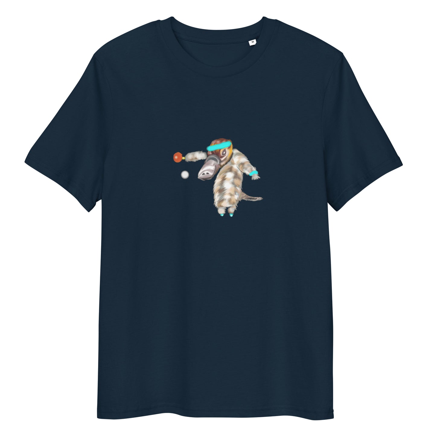 Ping Pong Platypus | 100% Organic Cotton T Shirt in navy