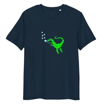 Dinosaur Velociraptor | Organic Cotton T Shirt in navy