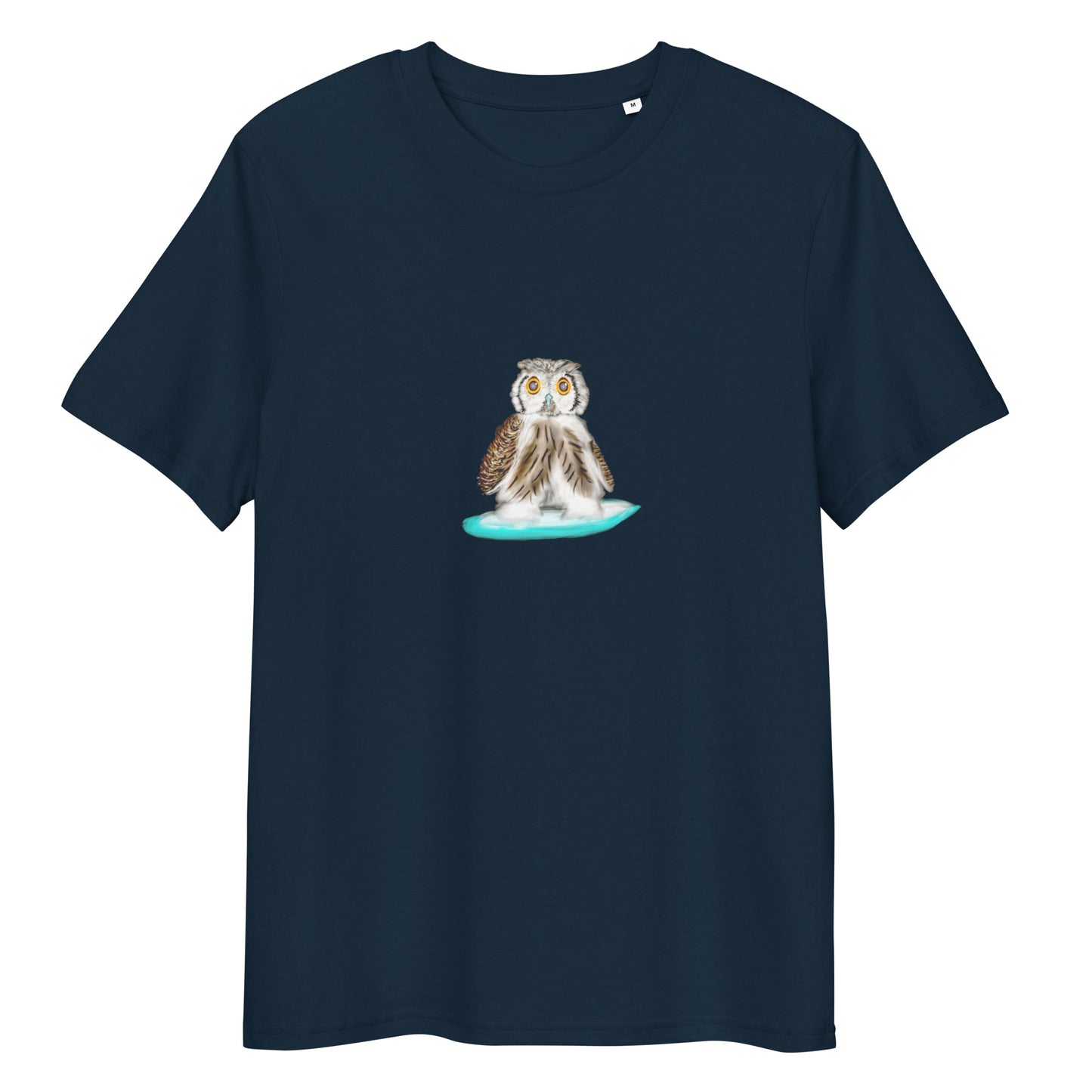 Owl Surfing | 100% Organic Cotton T Shirt in navy
