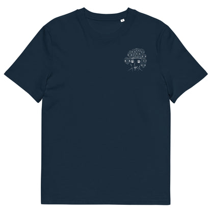 White Medusa | 100% Organic Cotton T Shirt in navy front view