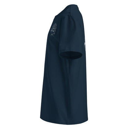 White Medusa | 100% Organic Cotton T Shirt in navy side view