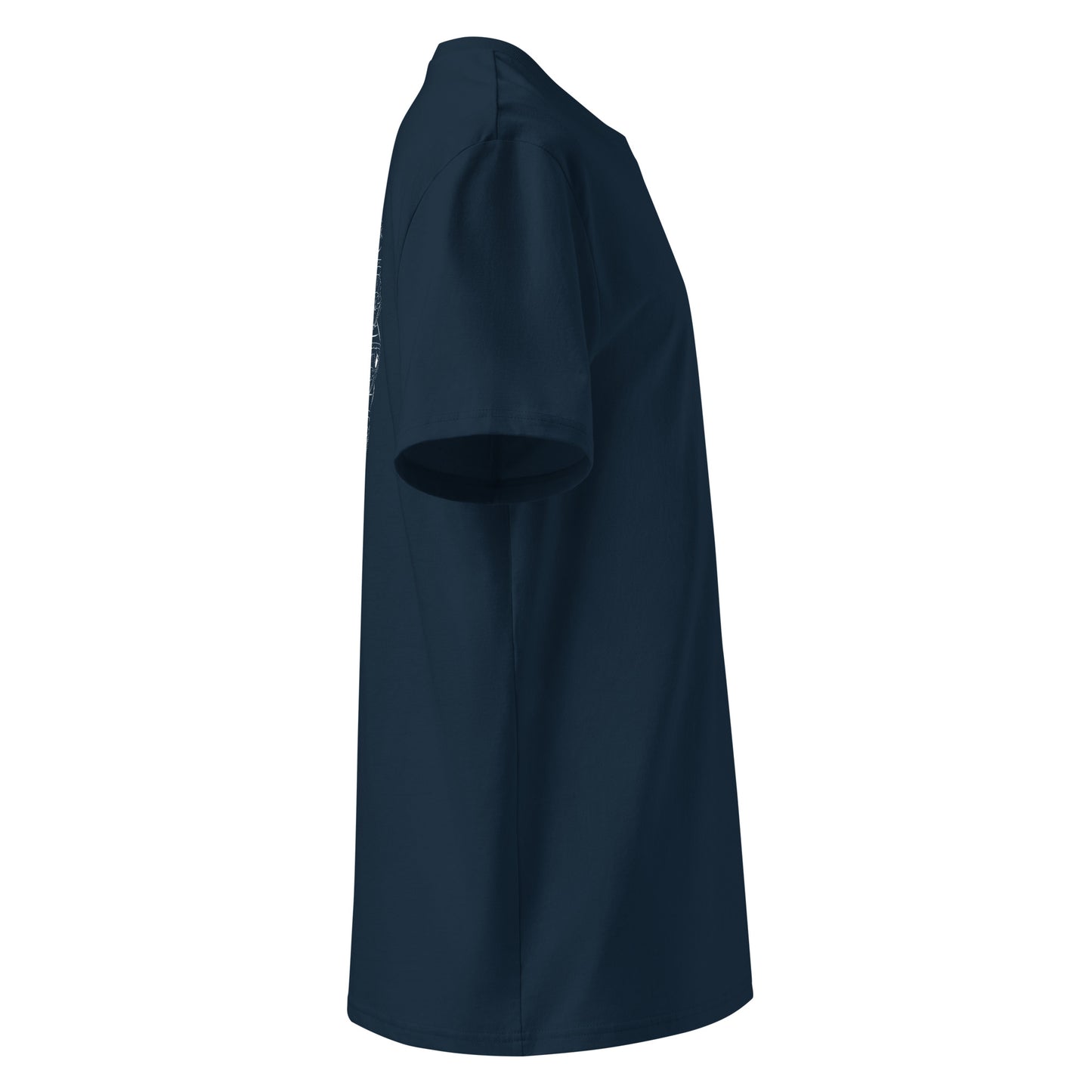 White Medusa | 100% Organic Cotton T Shirt in navy side view