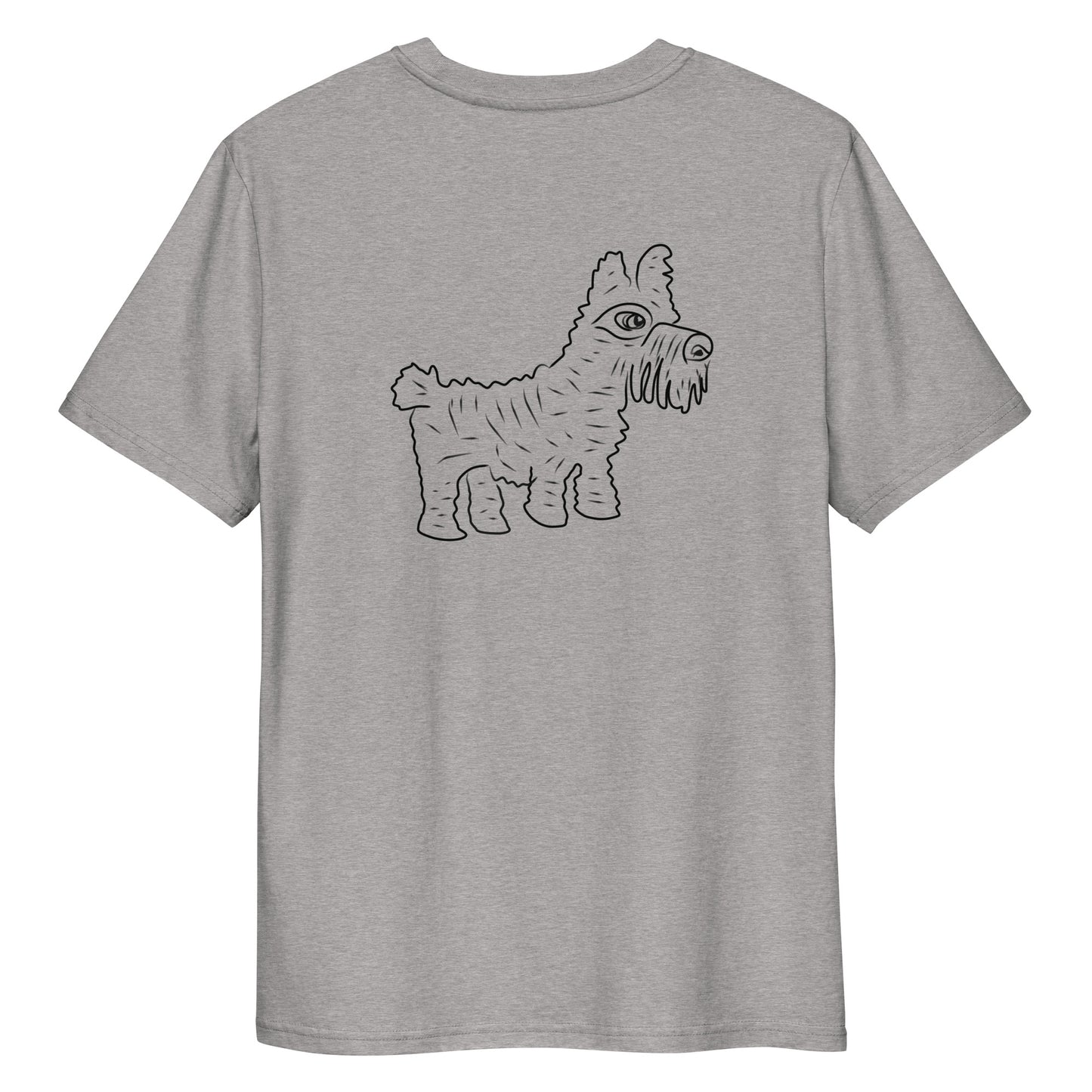 Dog 2 | 100% Organic Cotton T Shirt in heather grey back 
