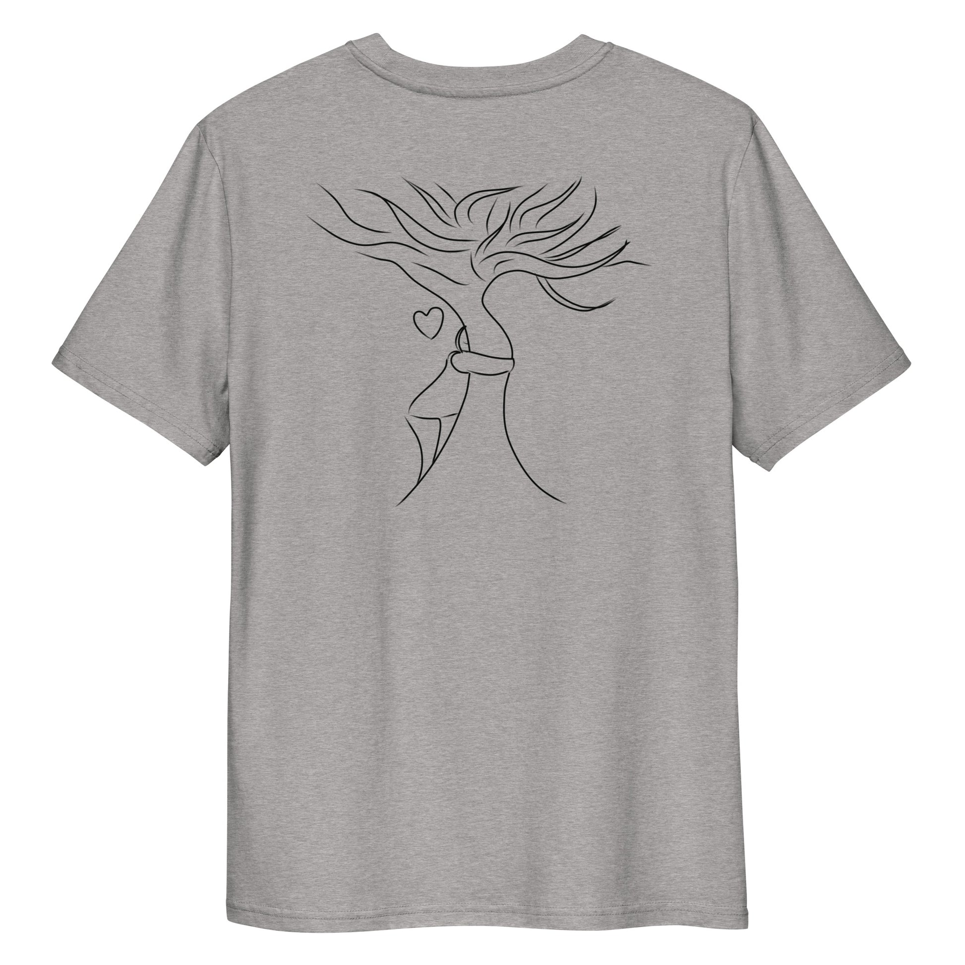 Sustainable Embrace Tree | 100% Organic Cotton T Shirt in heather grey back view