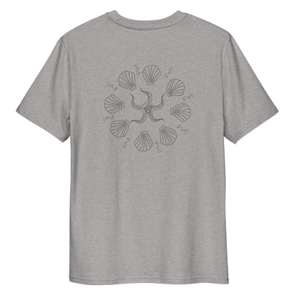 Ocean Symphony | 100% Organic Cotton T Shirt in heather grey back