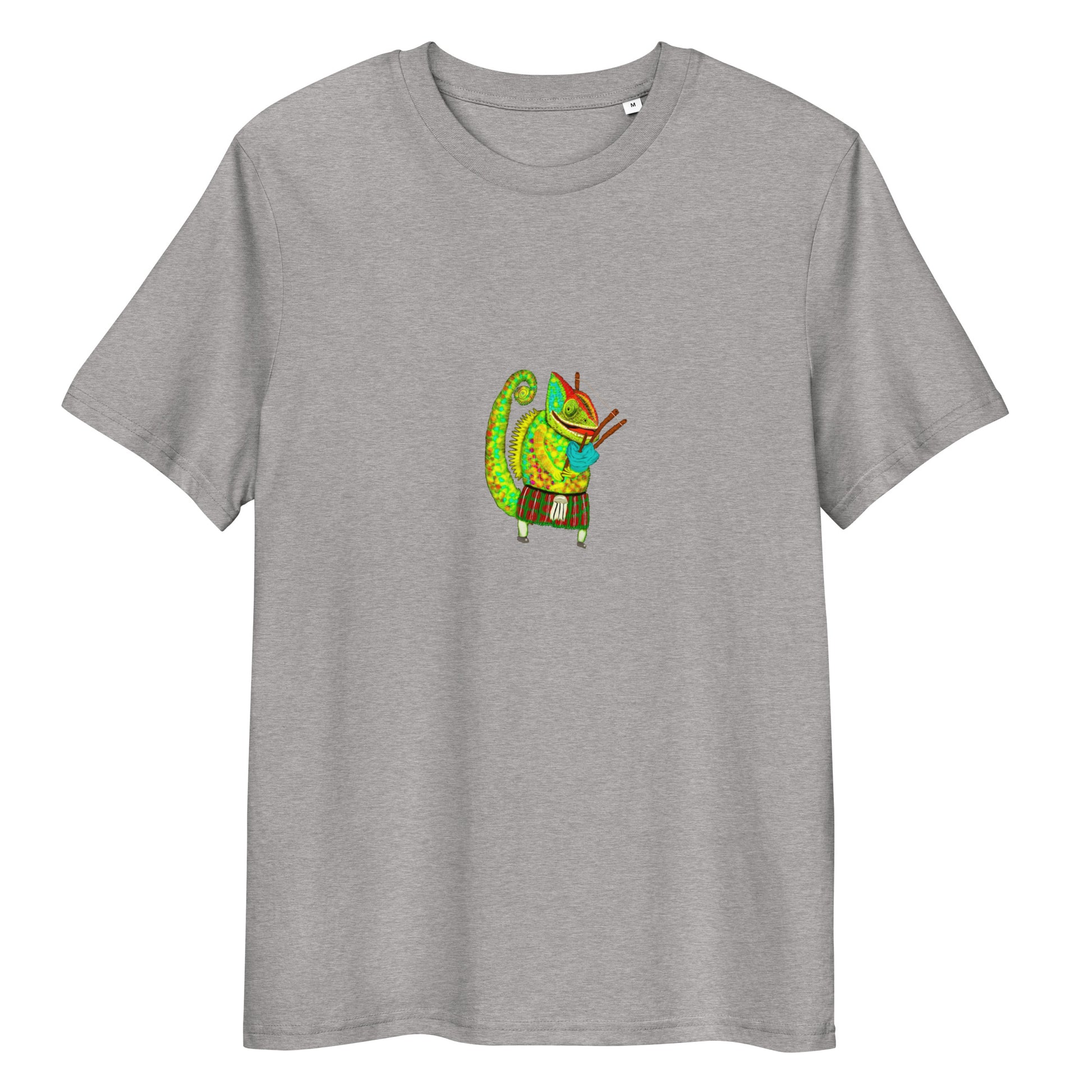 Bagpiper Chameleon | 100% Organic Cotton T Shirt in heather grey