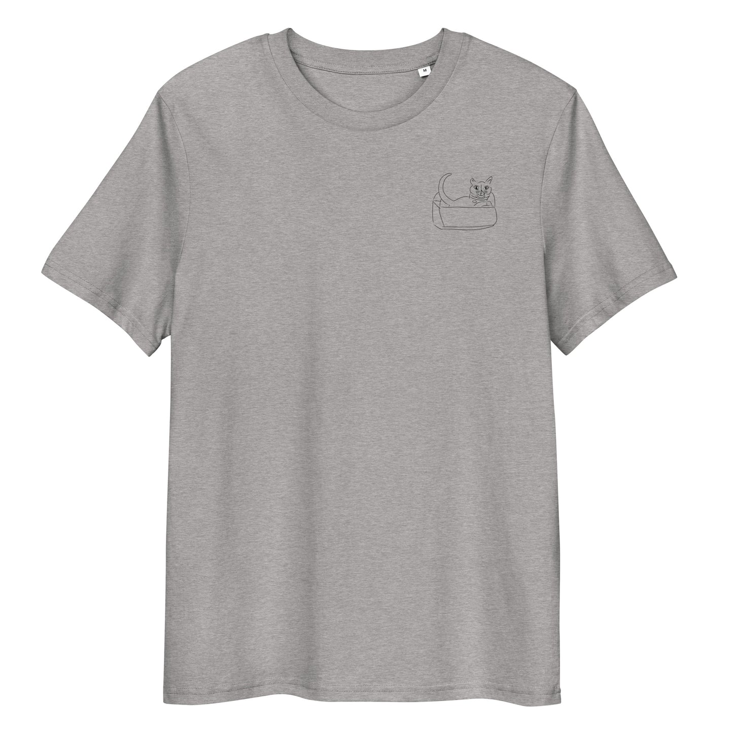 Cat Black | 100% Organic Cotton T Shirt in heather grey