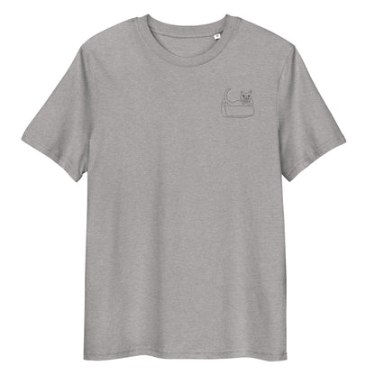 Cat Black | 100% Organic Cotton T Shirt in heather grey