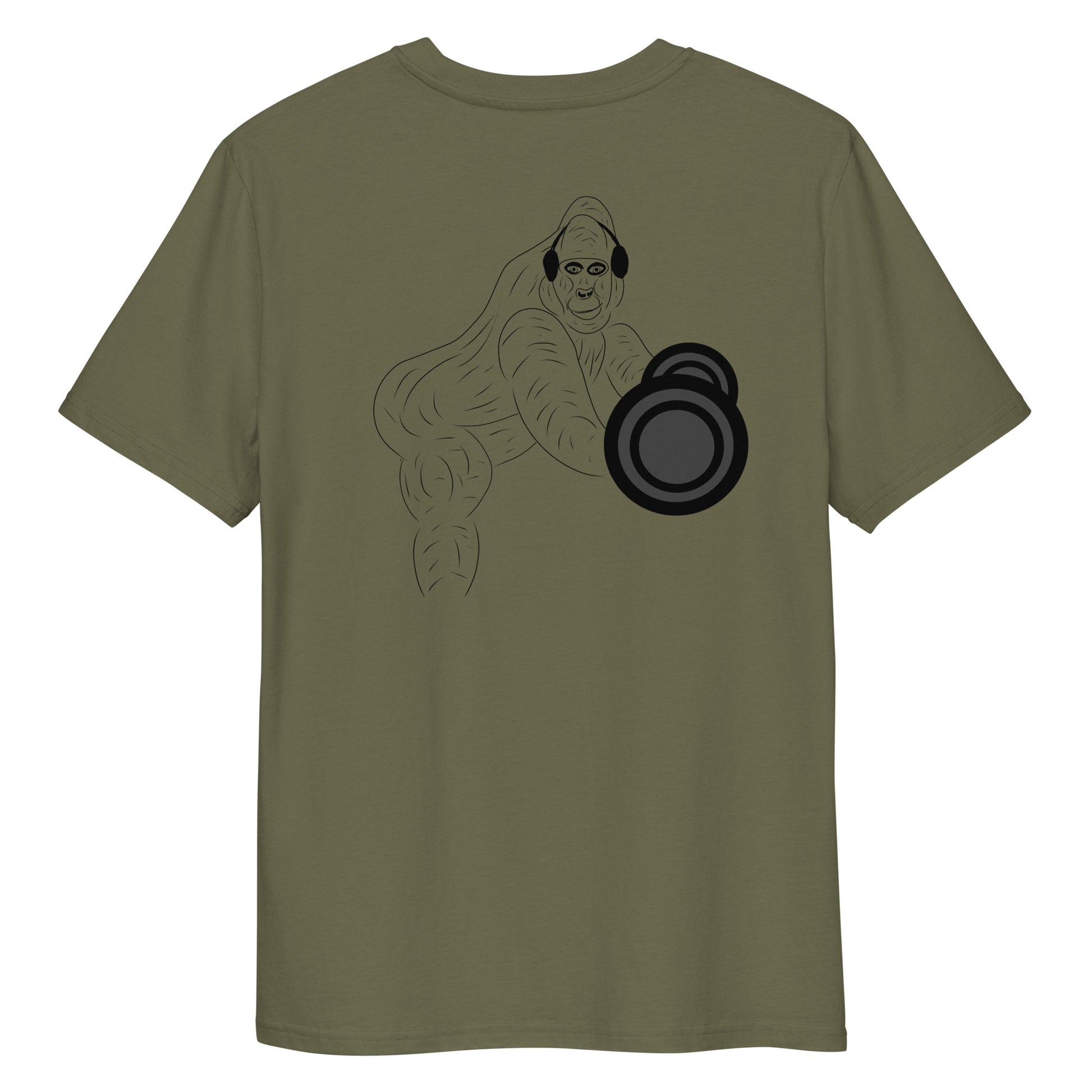 Gorilla Gym | 100% Organic Cotton T Shirt in khaki back