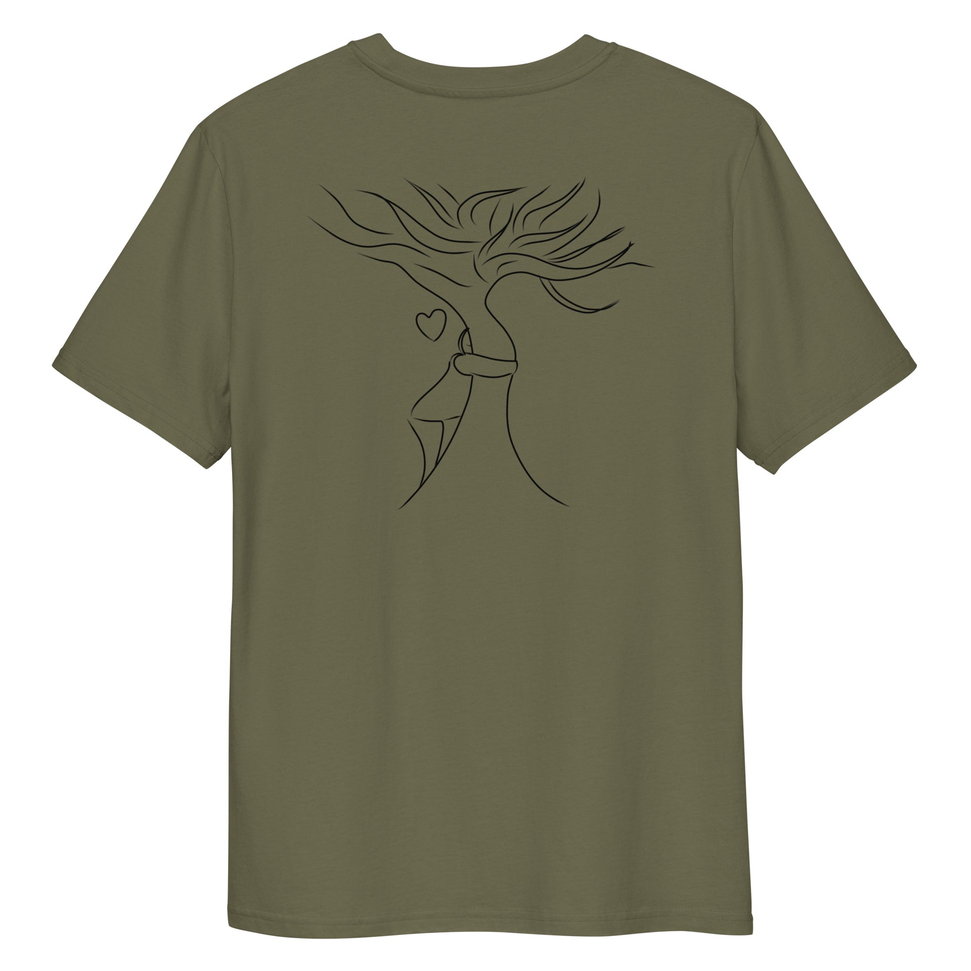 Sustainable Embrace Tree | 100% Organic Cotton T Shirt in khaki back