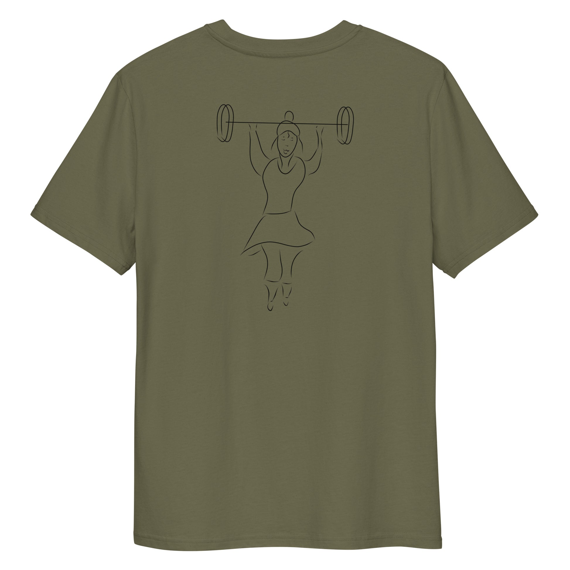 Women That Lift | 100% Organic Cotton T Shirt in khaki back