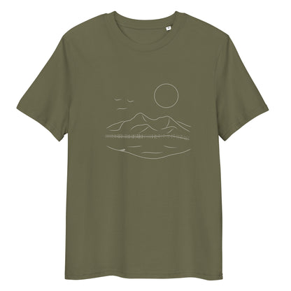 White Mountain Serenity | 100% Organic Cotton T Shirt in khaki