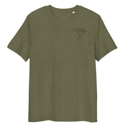 Sustainable Embrace Tree | 100% Organic Cotton T Shirt in khaki