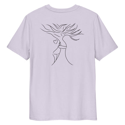 Sustainable Embrace Tree | 100% Organic Cotton T Shirt in lavender back view