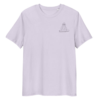 Surfing Owl | 100% Organic Cotton T Shirt in lavender