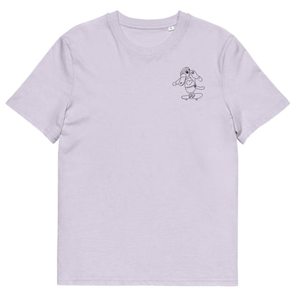 Platypus Skateboarder | 100% Organic Cotton T Shirt in lavender front