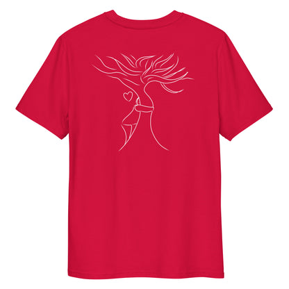 Sustainable Embrace White Tree | 100% Organic Cotton T Shirt in red back